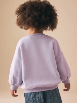 Truien En Breisels|Sweaters En Hoody´S*Next Lilac Purple Crossiant - Sweatshirt met ronde hals (3 mnd-7 jr)