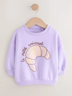 Truien En Breisels|Sweaters En Hoody´S*Next Lilac Purple Crossiant - Sweatshirt met ronde hals (3 mnd-7 jr)