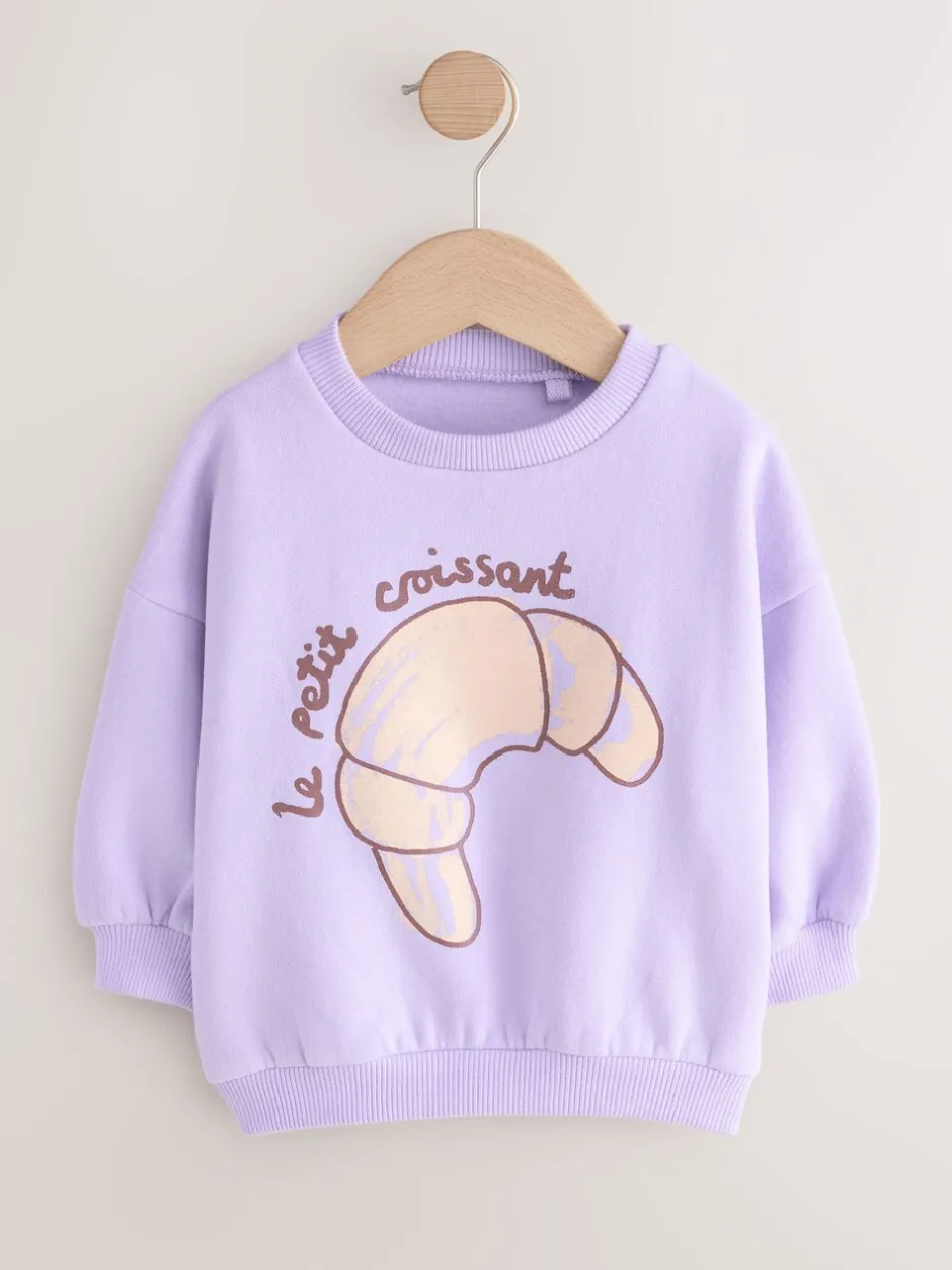 Truien En Breisels|Sweaters En Hoody´S*Next Lilac Purple Crossiant - Sweatshirt met ronde hals (3 mnd-7 jr)