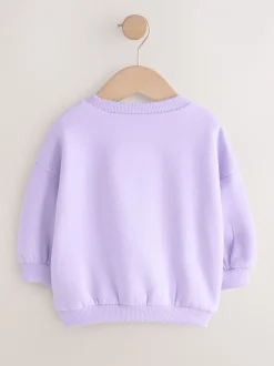 Truien En Breisels|Sweaters En Hoody´S*Next Lilac Purple Crossiant - Sweatshirt met ronde hals (3 mnd-7 jr)