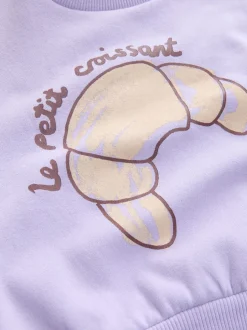 Truien En Breisels|Sweaters En Hoody´S*Next Lilac Purple Crossiant - Sweatshirt met ronde hals (3 mnd-7 jr)