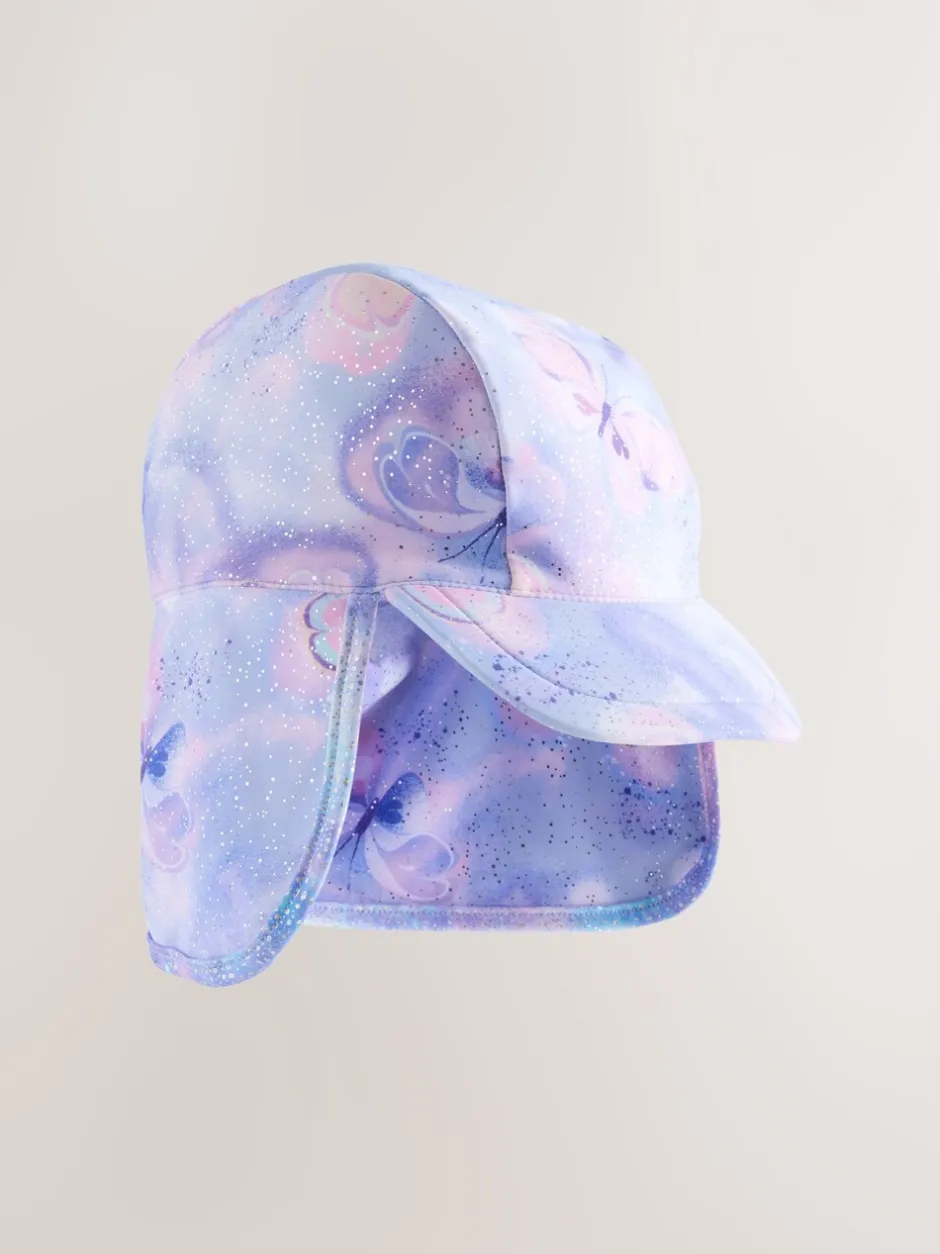 Mutsjes En Antikrabwantjes|Mutsen, Handschoenen En Sjaals|Next - Legionnairezwemhoed (3 mnd-10 jr) Lilac Purple Foil Butterfly