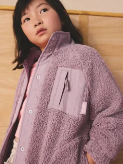 Sweaters En Hoody´S|Jassen En Jacks|Next - Button Up Fleece Jacket (3-16yrs) Lila-paars
