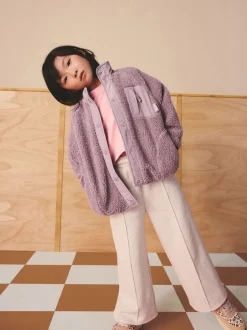 Sweaters En Hoody´S|Jassen En Jacks|Next - Button Up Fleece Jacket (3-16yrs) Lila-paars