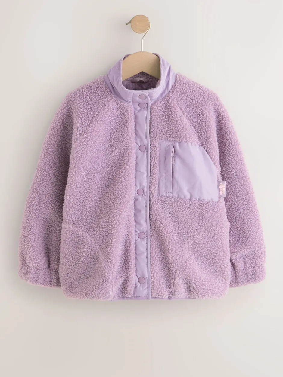 Sweaters En Hoody´S|Jassen En Jacks|Next - Button Up Fleece Jacket (3-16yrs) Lila-paars