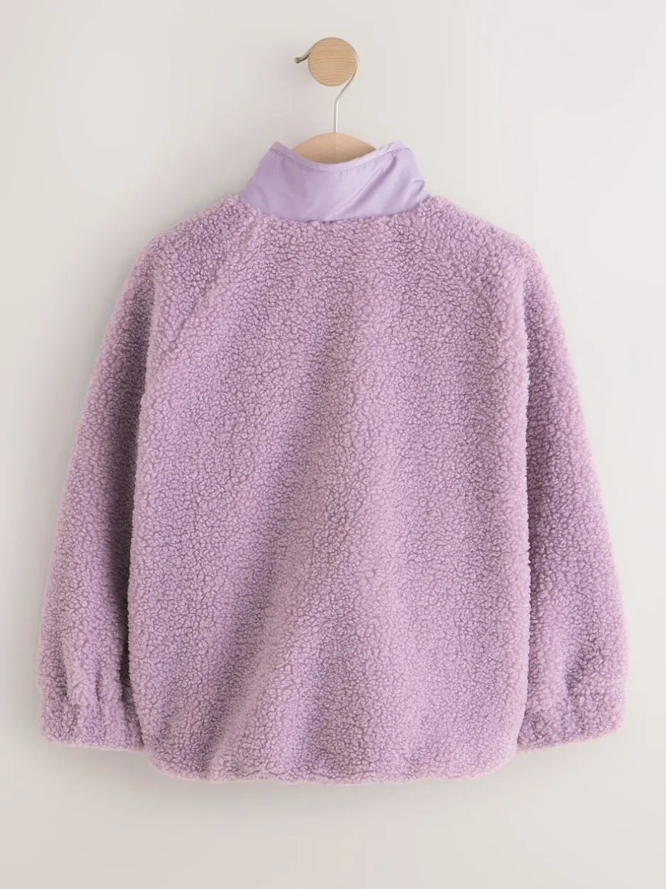 Sweaters En Hoody´S|Jassen En Jacks|Next - Button Up Fleece Jacket (3-16yrs) Lila-paars