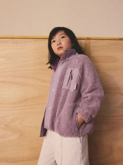 Sweaters En Hoody´S|Jassen En Jacks|Next - Button Up Fleece Jacket (3-16yrs) Lila-paars