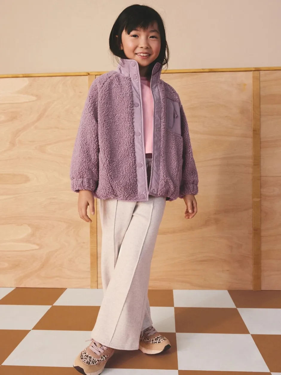 Sweaters En Hoody´S|Jassen En Jacks|Next - Button Up Fleece Jacket (3-16yrs) Lila-paars