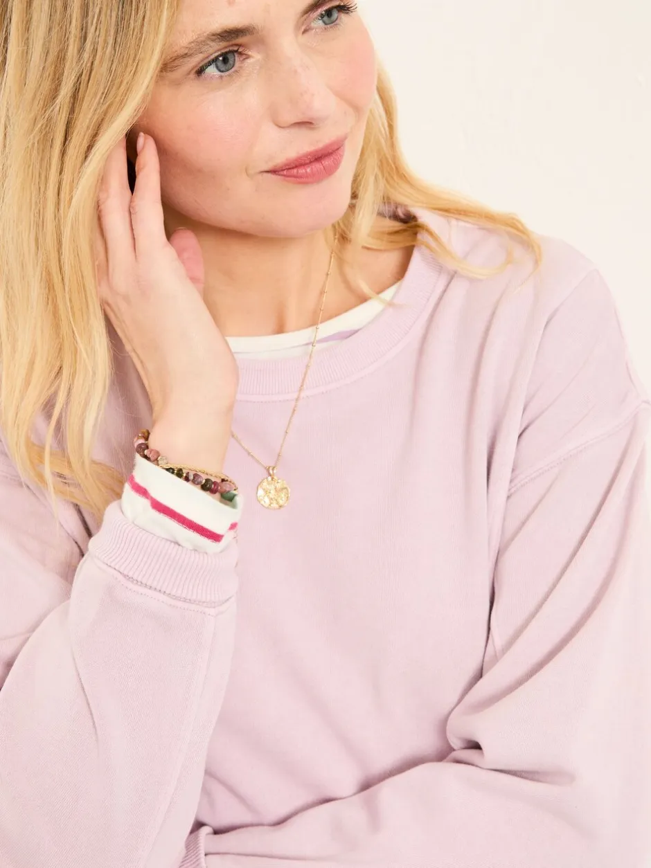 Hoody's En Sweatshirts|Fat Face - FatFace Seam Detail Crew Sweat Lila-paars