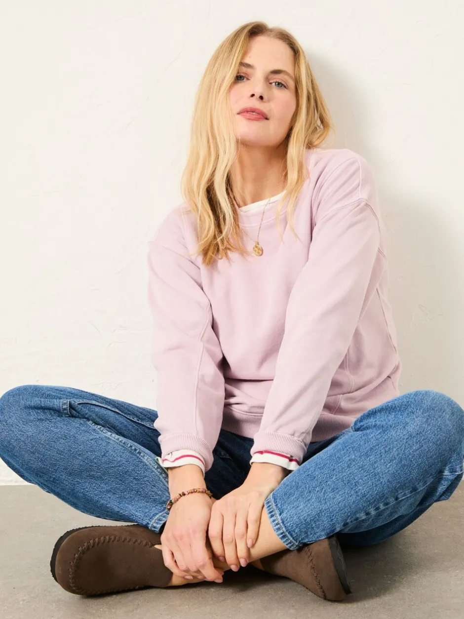 Hoody's En Sweatshirts|Fat Face - FatFace Seam Detail Crew Sweat Lila-paars
