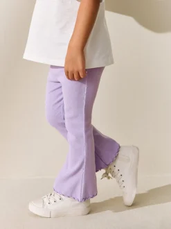 Broeken En Leggings|Next Lila-paars - Geribbelde flare legging (3 mnd-7 jr)