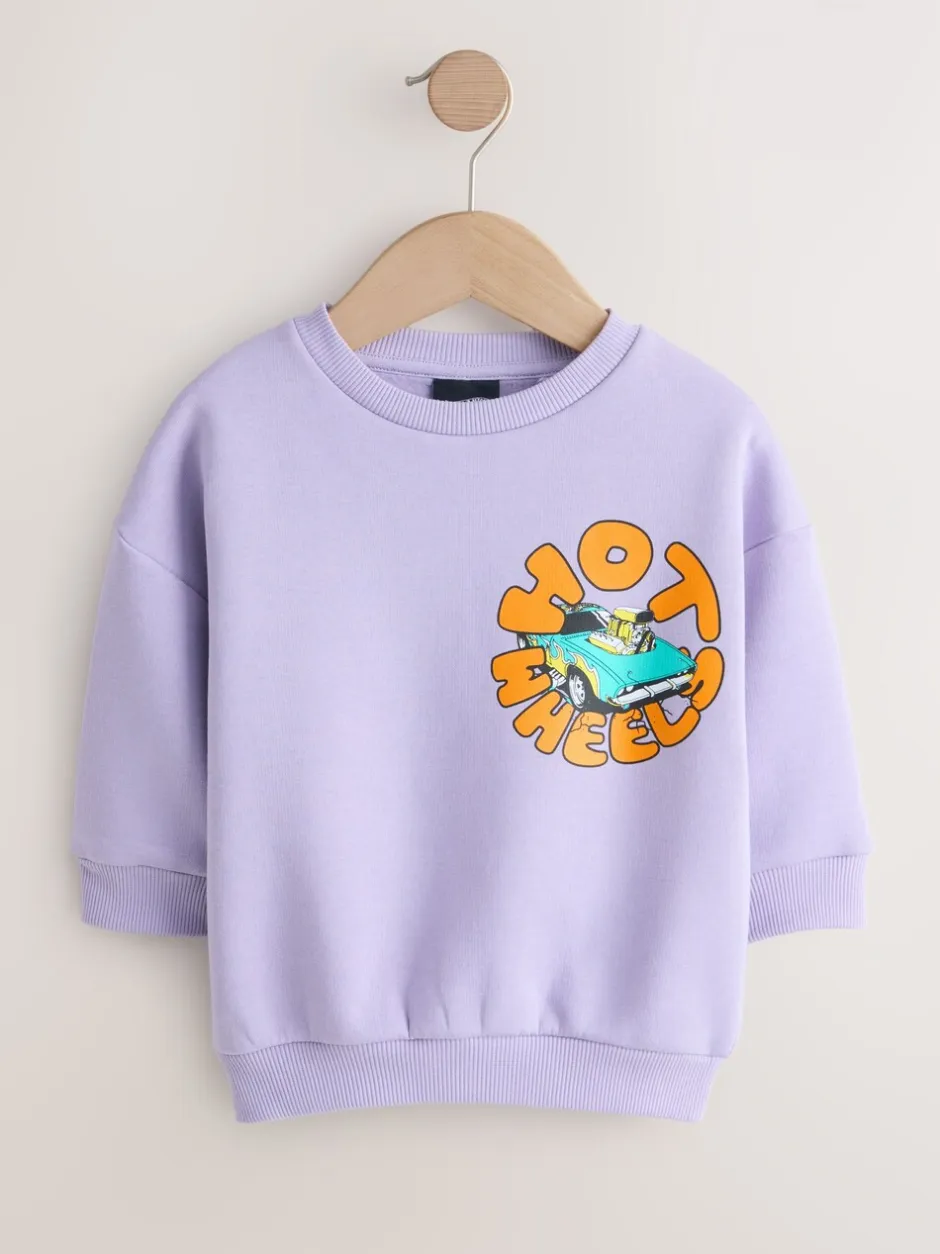 Truien En Breisels|Sweaters En Hoody´S*Next Lila-paars - Hot Wheels Crew Neck Sweatshirt (9mths-8yrs)
