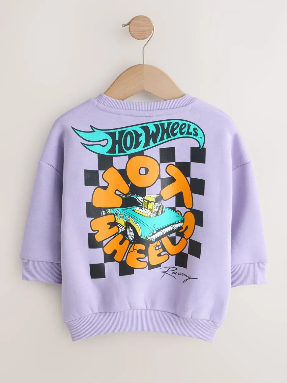 Truien En Breisels|Sweaters En Hoody´S*Next Lila-paars - Hot Wheels Crew Neck Sweatshirt (9mths-8yrs)