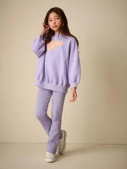 Sets En Outfits|Sweaters En Hoody´S*Next - Sweatshirt and Flare Leggings Set (3-16yrs) Lila-paars