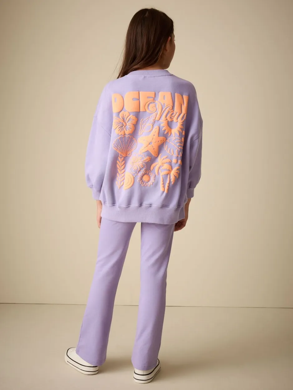 Sets En Outfits|Sweaters En Hoody´S*Next - Sweatshirt and Flare Leggings Set (3-16yrs) Lila-paars