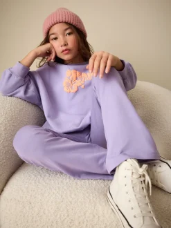 Sets En Outfits|Sweaters En Hoody´S*Next - Sweatshirt and Flare Leggings Set (3-16yrs) Lila-paars