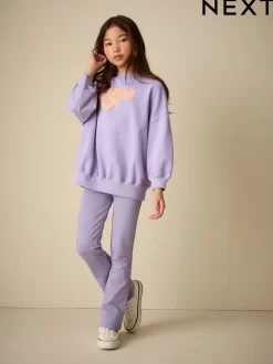 Sets En Outfits|Sweaters En Hoody´S*Next - Sweatshirt and Flare Leggings Set (3-16yrs) Lila-paars