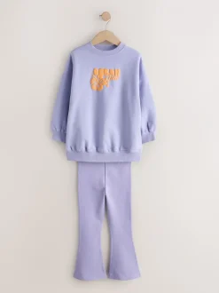 Sets En Outfits|Sweaters En Hoody´S*Next - Sweatshirt and Flare Leggings Set (3-16yrs) Lila-paars