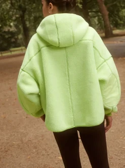 Hoody's En Sweatshirts*Next - Active jack met capuchon van borg Limoengroen