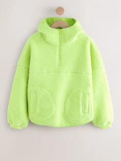 Hoody's En Sweatshirts*Next - Active jack met capuchon van borg Limoengroen