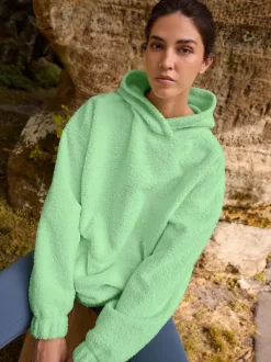 Hoody's En Sweatshirts|Next - Soft Teddy Borg Longsleeve Hoodie Limoengroen