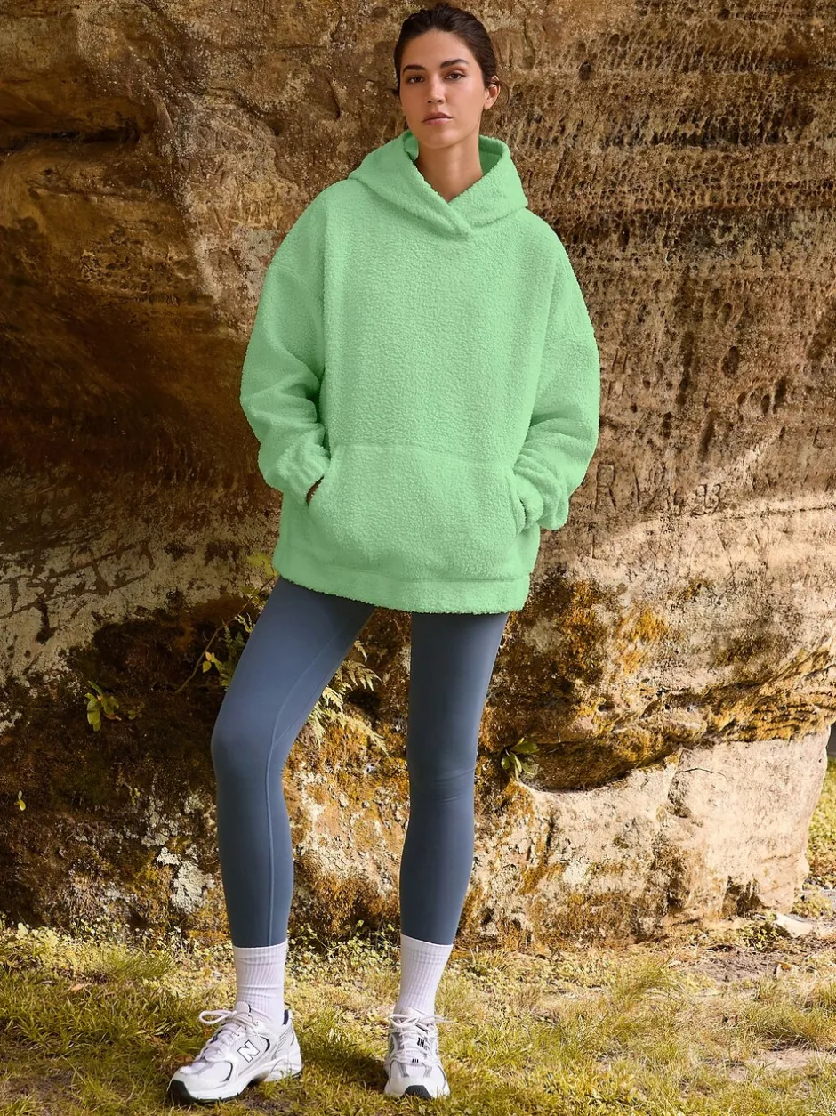 Hoody's En Sweatshirts|Next - Soft Teddy Borg Longsleeve Hoodie Limoengroen
