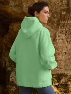 Hoody's En Sweatshirts|Next - Soft Teddy Borg Longsleeve Hoodie Limoengroen
