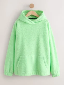 Hoody's En Sweatshirts|Next - Soft Teddy Borg Longsleeve Hoodie Limoengroen