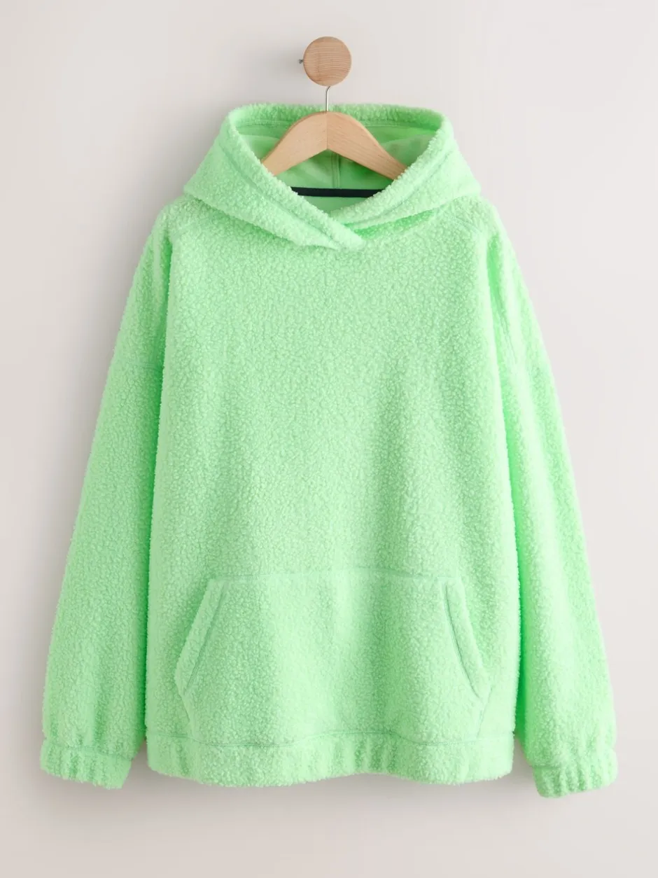Hoody's En Sweatshirts|Next - Soft Teddy Borg Longsleeve Hoodie Limoengroen