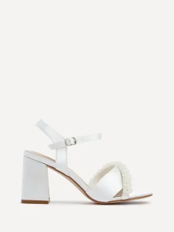 Schoenen Met Hakken|Gelegenheidskleding*Linzi Bridal Iris blokhak met parel versierde teenriem