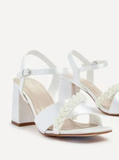 Schoenen Met Hakken|Gelegenheidskleding*Linzi Bridal Iris blokhak met parel versierde teenriem