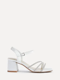 Schoenen Met Hakken*Linzi Bridal Wide Fit Mariah Open Back Heels With Diamante Triple Front