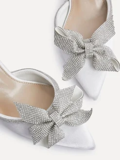 Schoenen Met Hakken*Linzi Bruidskleding Angela Satijn Diamante Strik detail pumps