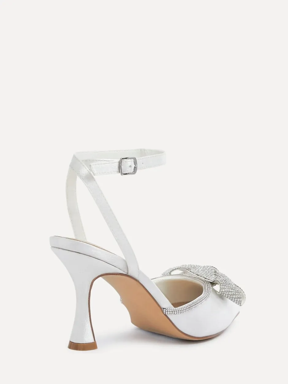 Schoenen Met Hakken*Linzi Bruidskleding Angela Satijn Diamante Strik detail pumps