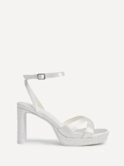 Schoenen Met Hakken*Linzi Bruidssandalen Romantica Platformhakken met Versieringen