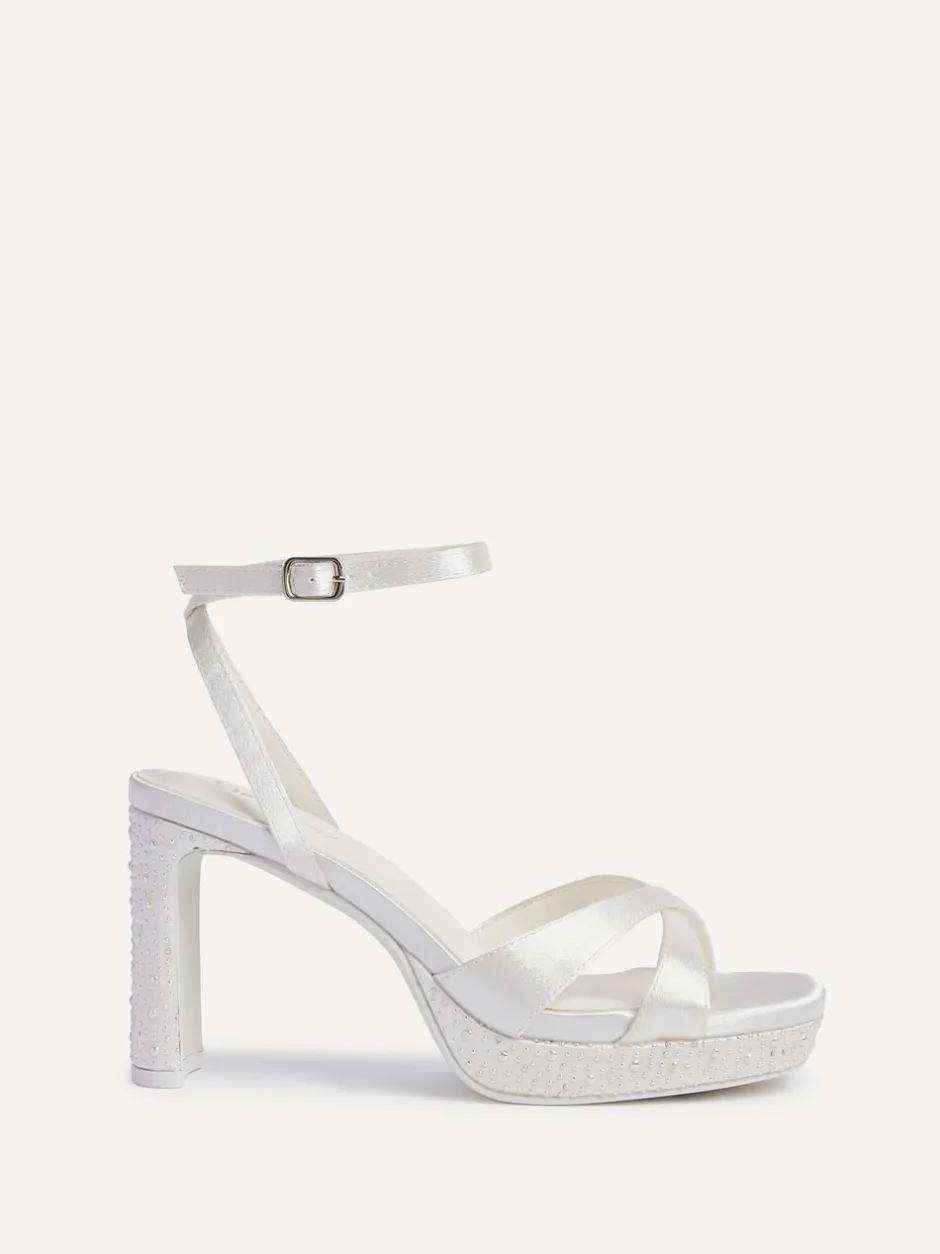 Schoenen Met Hakken*Linzi Bruidssandalen Romantica Platformhakken met Versieringen