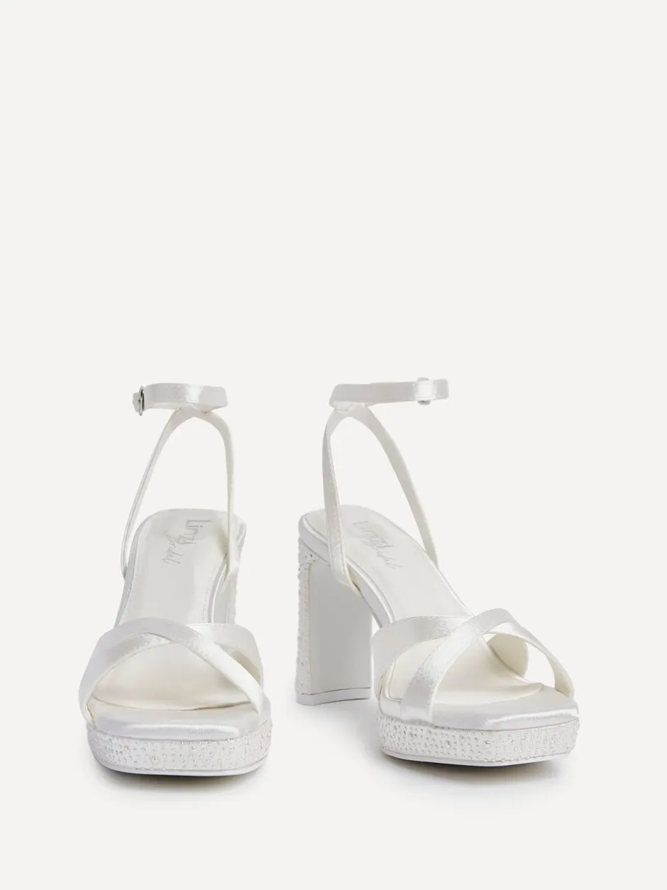 Schoenen Met Hakken*Linzi Bruidssandalen Romantica Platformhakken met Versieringen
