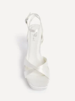 Schoenen Met Hakken*Linzi Bruidssandalen Romantica Platformhakken met Versieringen