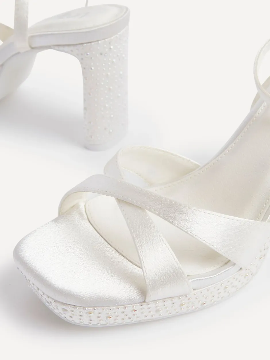 Schoenen Met Hakken*Linzi Bruidssandalen Romantica Platformhakken met Versieringen
