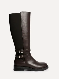 Boots|Linzi Fierce High Leg Boots With Double Buckle Detail