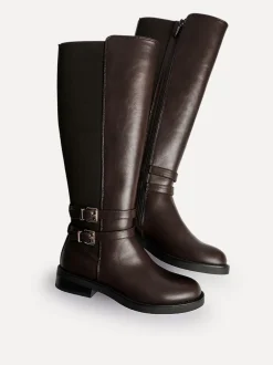 Boots|Linzi Fierce High Leg Boots With Double Buckle Detail