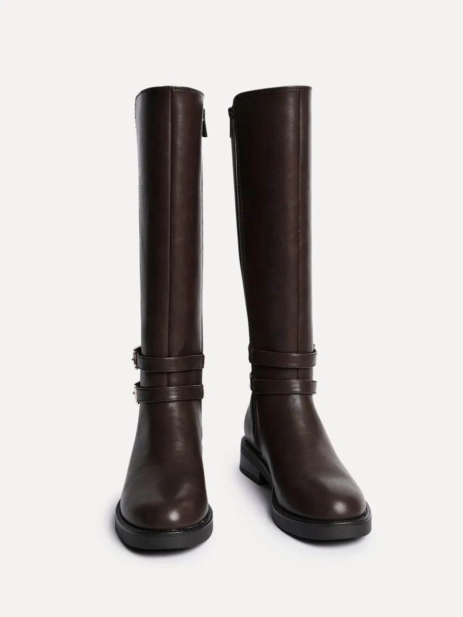 Boots|Linzi Fierce High Leg Boots With Double Buckle Detail