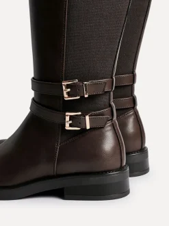 Boots|Linzi Fierce High Leg Boots With Double Buckle Detail