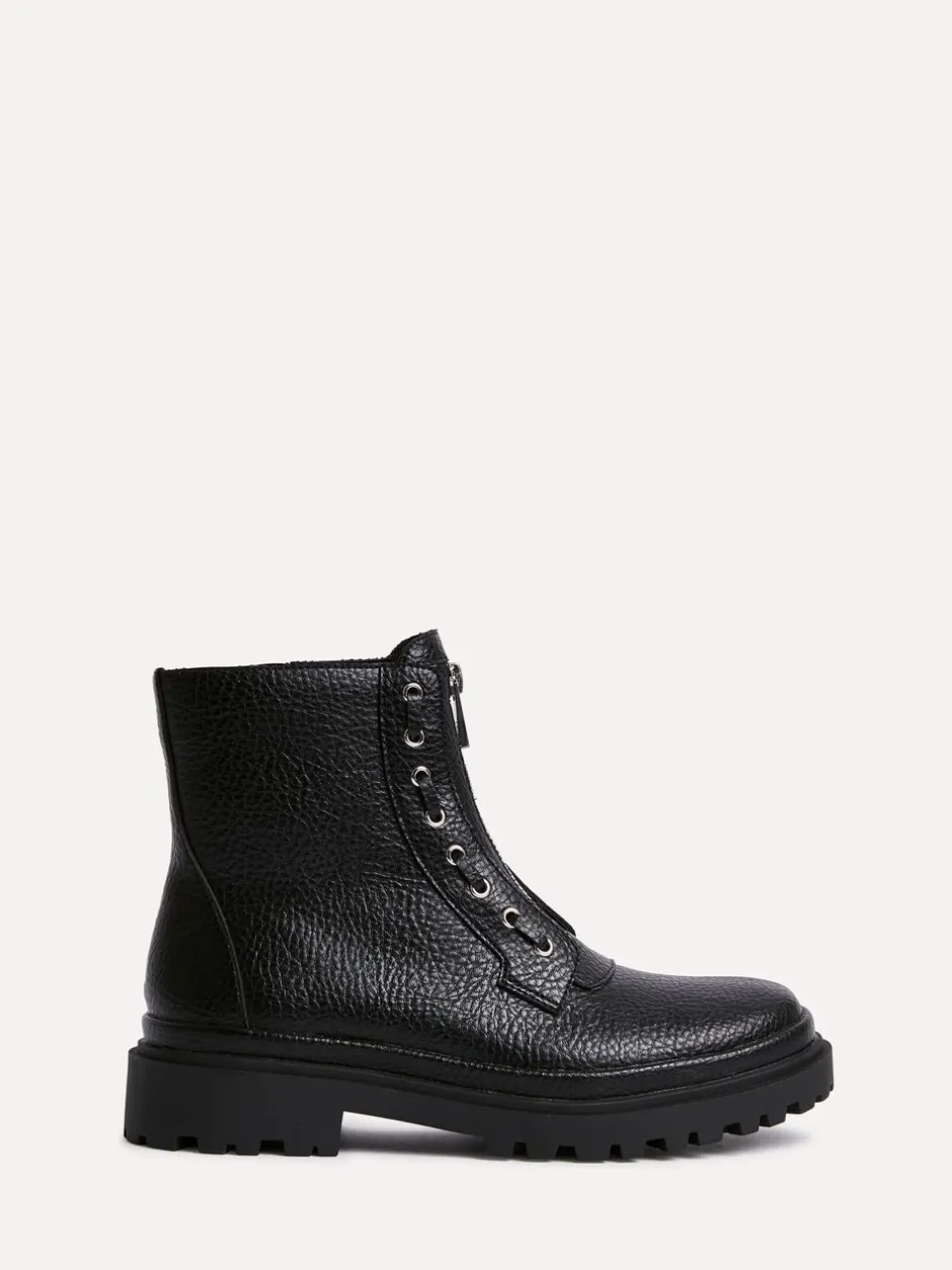 Boots*Linzi Launch Military Boots With Front Zip Detail