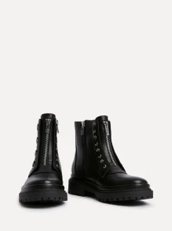 Boots*Linzi Launch Military Boots With Front Zip Detail