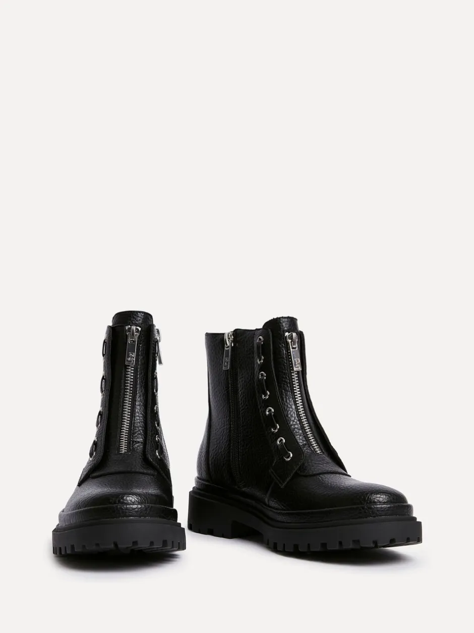 Boots*Linzi Launch Military Boots With Front Zip Detail