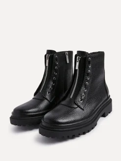 Boots*Linzi Launch Military Boots With Front Zip Detail