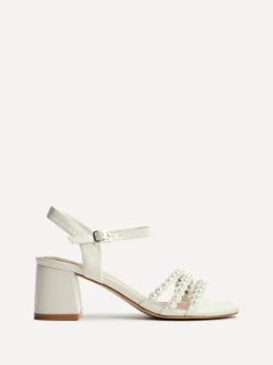 Schoenen Met Hakken|Linzi Perla sandalen met hak en parelbandjes