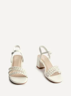 Schoenen Met Hakken|Linzi Perla sandalen met hak en parelbandjes