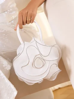 Tassen En Portemonnees|Lipsy Bridal Embellished Rose Top Handle Bag